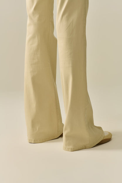 Comfy Stretcy Beige Flared Pants - trousers