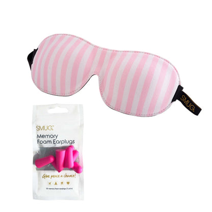 Contoured 3D Blackout Sleep Mask - Candy Shop Print Sleep Mask & Pink Earplugs - Contoured Sleep Mask