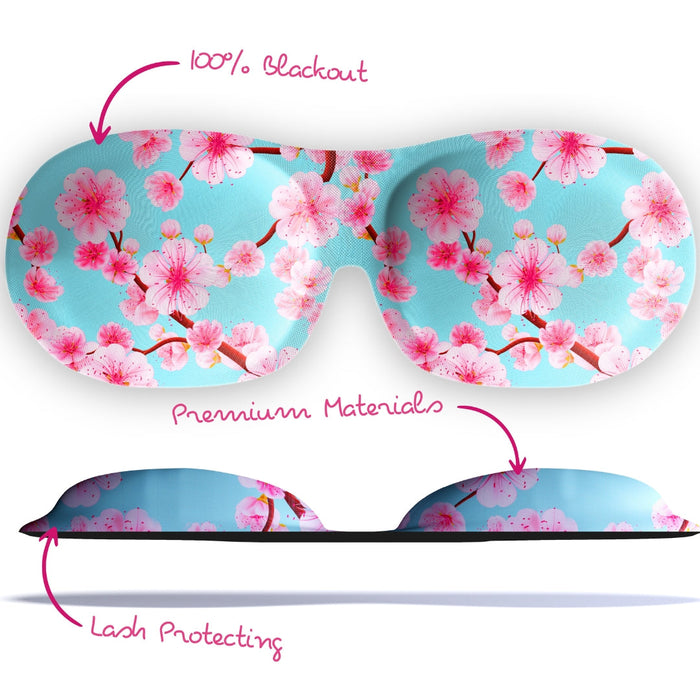 Contoured 3D Blackout Sleep Mask - Cherry Blossom Print - Contoured Sleep Mask