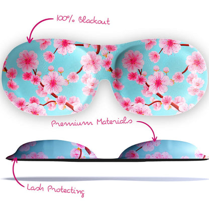 Contoured 3D Blackout Sleep Mask - Cherry Blossom Print - Contoured Sleep Mask