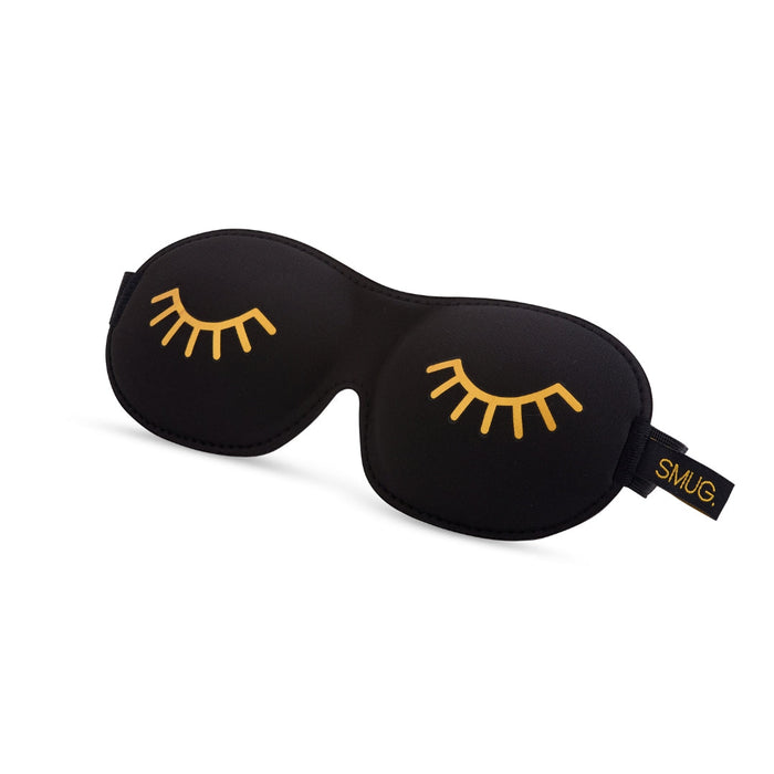 Contoured 3D Blackout Sleep Mask - Wink Print, Black Sleep Mask Only - Contoured Sleep Mask