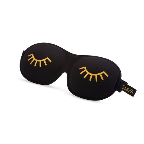 Contoured 3D Blackout Sleep Mask - Wink Print, Black Sleep Mask Only - Contoured Sleep Mask