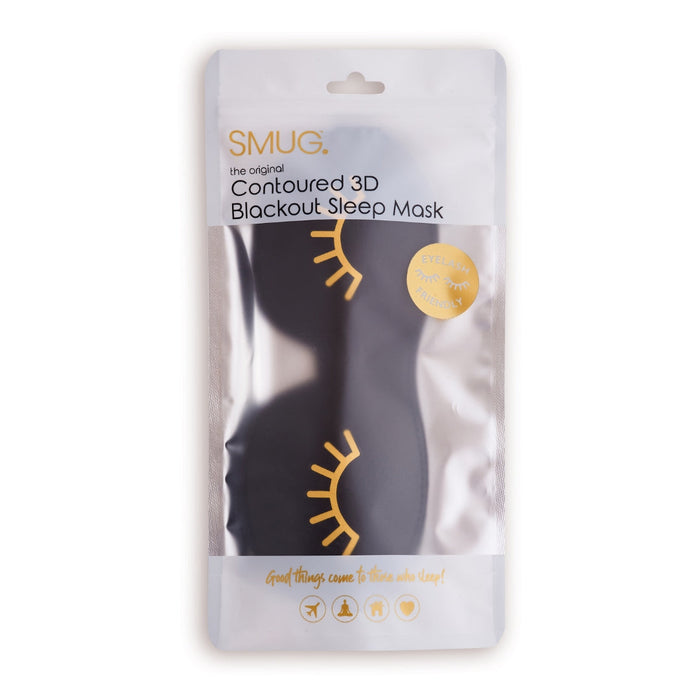 Contoured 3D Blackout Sleep Mask - Wink Print, Black - Contoured Sleep Mask