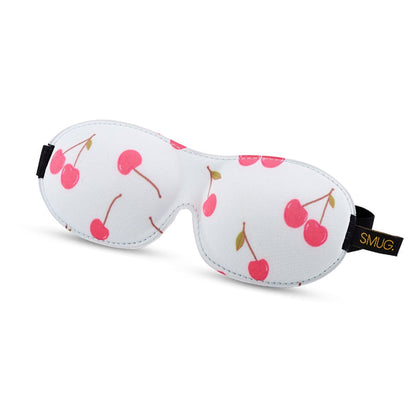 Contoured 3D Blackout Sleep Mask, Blue Cherries - Contoured Sleep Mask