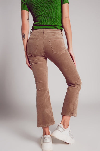 Cord flare in beige - trousers