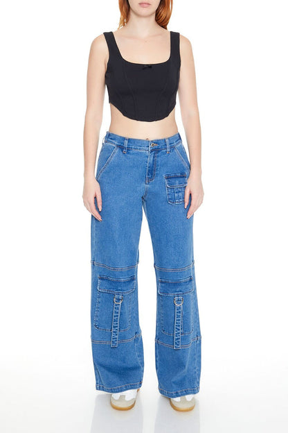 Corset Curved-Hem Crop Top