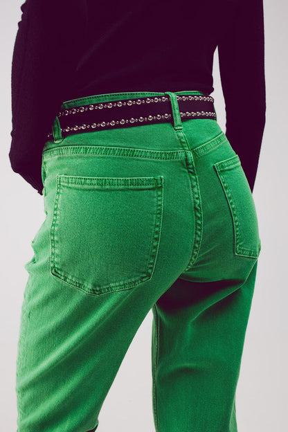 Cotton mid rise slouchy jean in BEIGE - Coloured Jeans