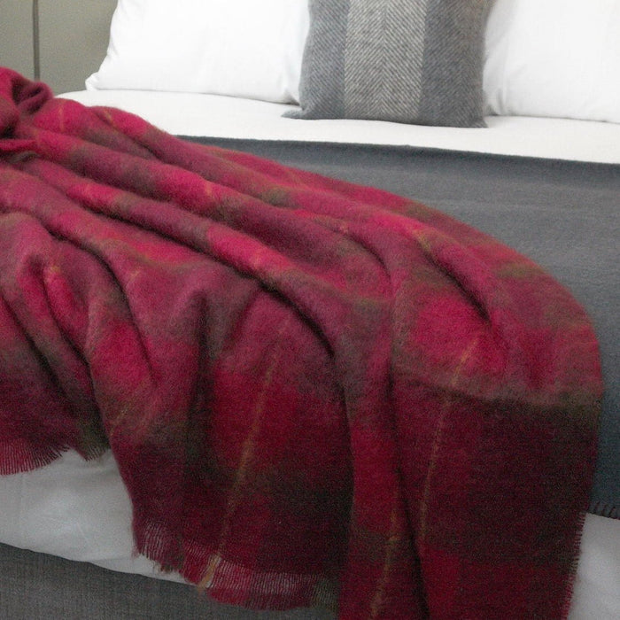 Cranberry Drumin Mohair Throw Blanket - Cushendale Woollen Mills