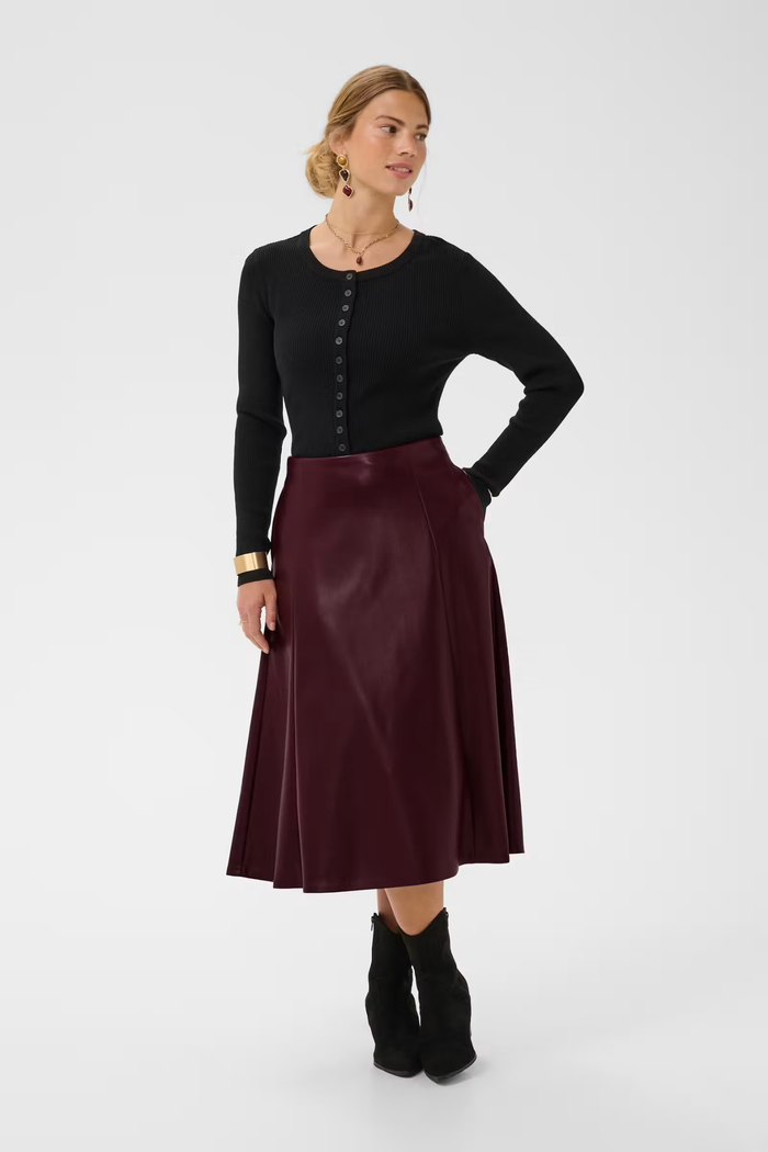 Cream 10614242 CRPaloma Skirt Dark Cabernet by Cream Shop Cream at Dotique