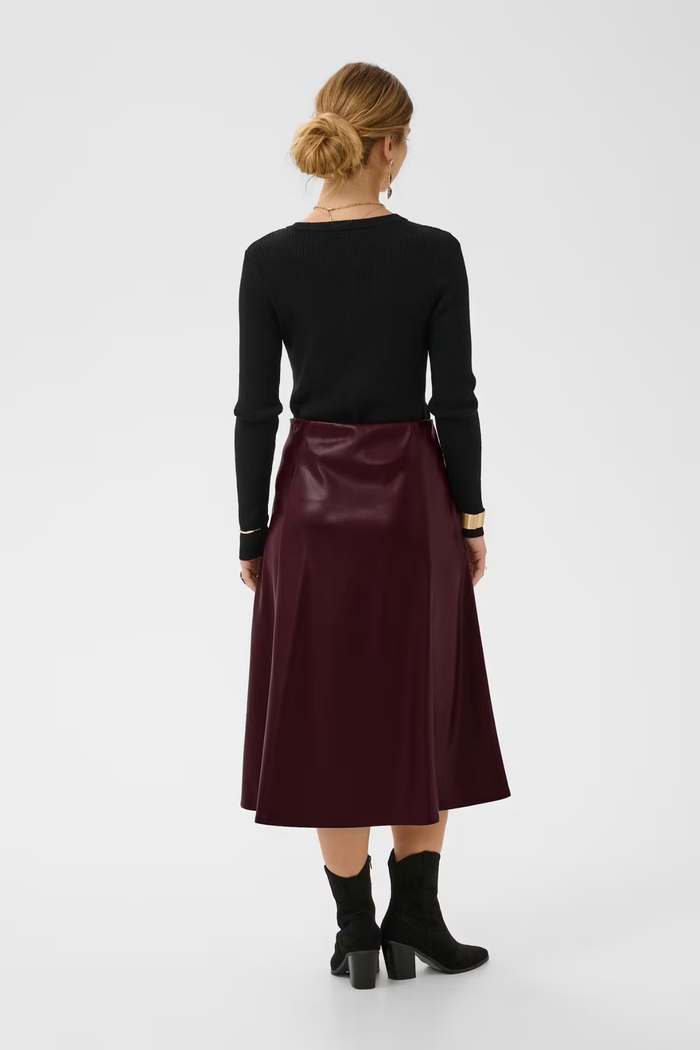 Cream 10614242 CRPaloma Skirt Dark Cabernet back view by Cream Shop Cream at Dotique