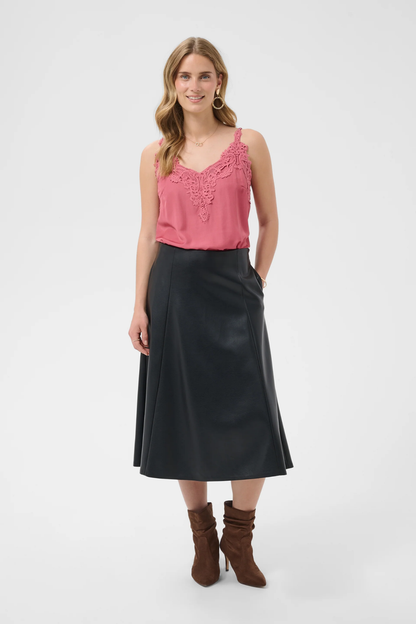 Cream 10614242 CRPaloma Skirt Pitch Black front view Shop Cream at Dotique