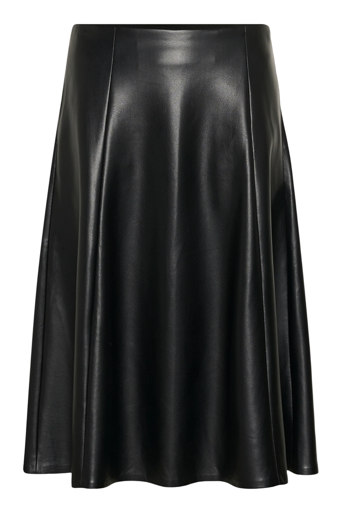 Cream 10614242 CRPaloma Skirt Pitch Black black faux leather skirt Shop Cream at Dotique