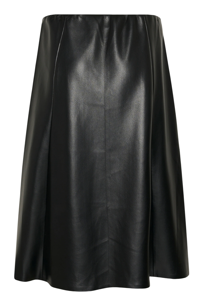 Cream 10614242 CRPaloma Skirt Pitch Black black faux leather skirt Shop Cream at Dotique