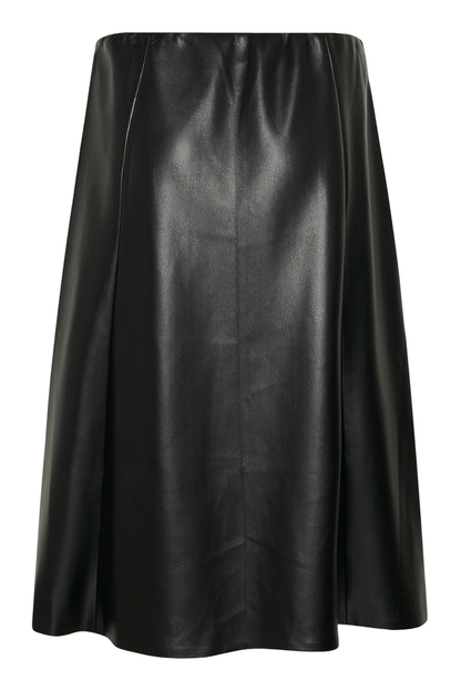 Cream 10614242 CRPaloma Skirt Pitch Black black faux leather skirt Shop Cream at Dotique