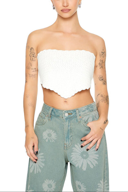 Crochet Sweater-Knit Tube Top