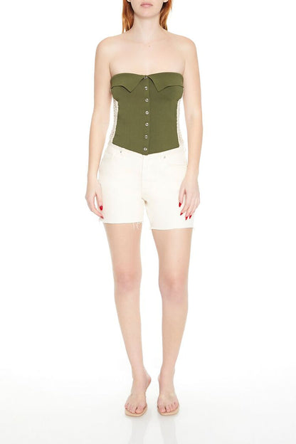 Crochet-Trim Tube Top