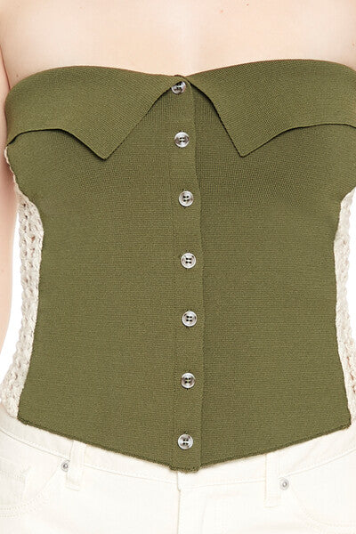 Crochet-Trim Tube Top