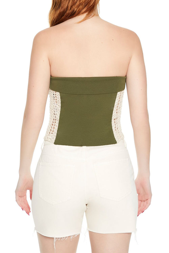 Crochet-Trim Tube Top