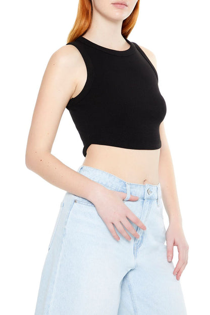 Cropped Dolphin-Hem Tank Top