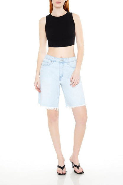 Cropped Dolphin-Hem Tank Top