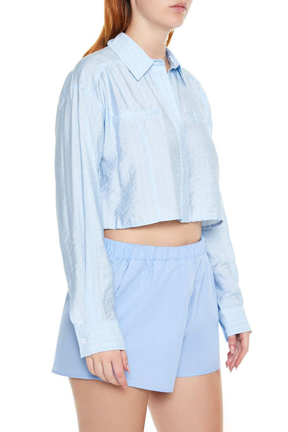 Cropped Pinstripe Shirt