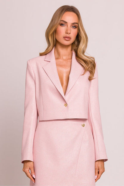 Cropped Tailored Blazer for Women in Soft Pink pink - Blazers