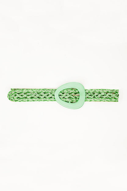 Crystal Embellished Belt in Green