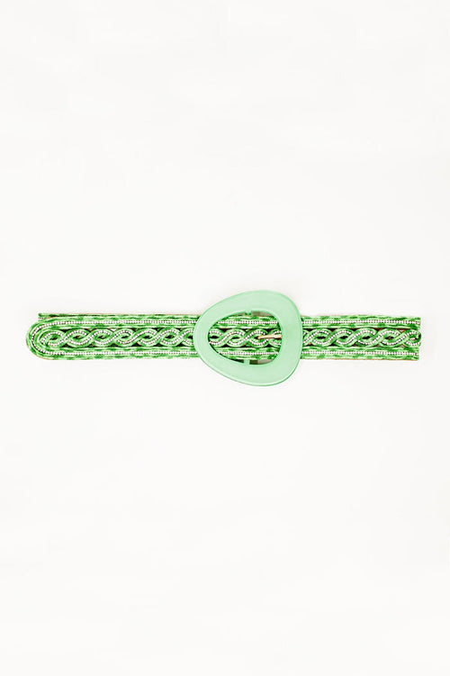 Crystal Embellished Belt in Green