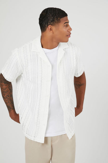 Cuban Collar Crochet Shirt