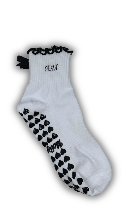 Black ruffle coquette socks
