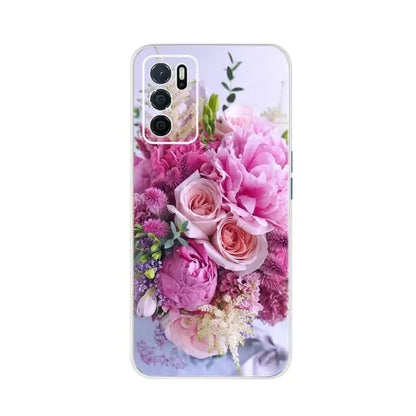 a bouquet of pink roses and white flowers on a white background