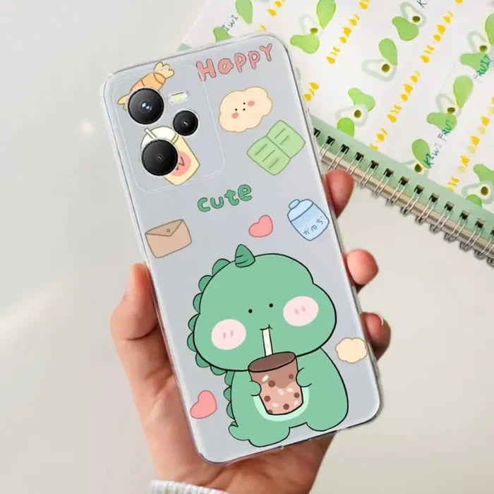 a person holding a phone case with a cartoon character on it