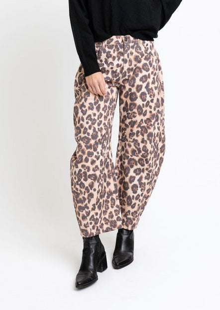 leopard barrel denim by Karlie