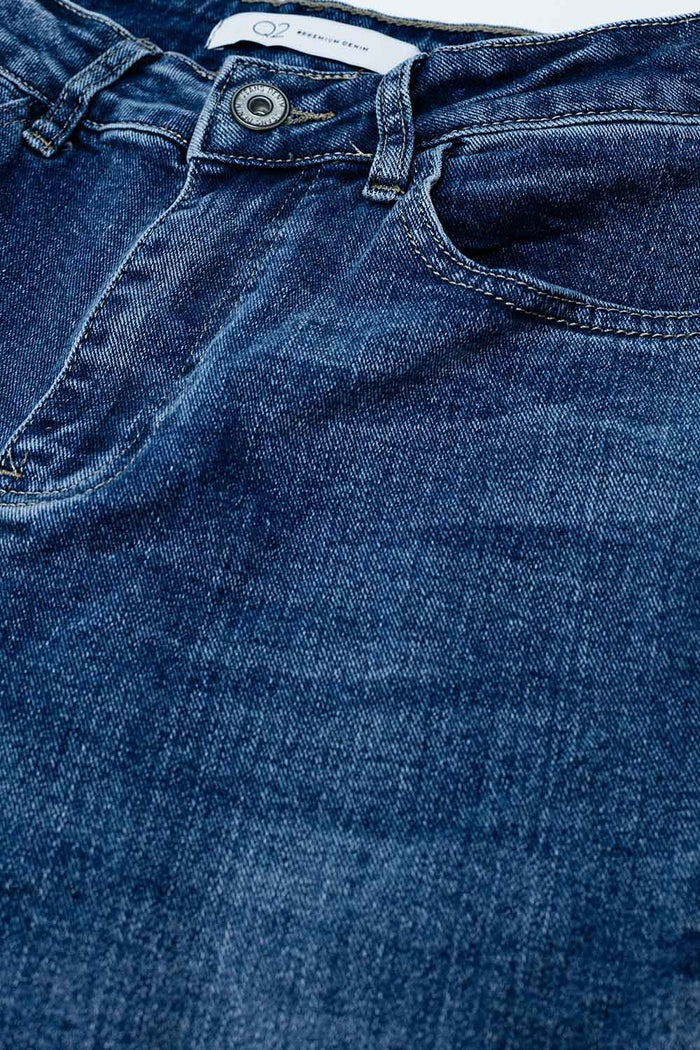 Dark blue oversized boyfriend jeans - Denim