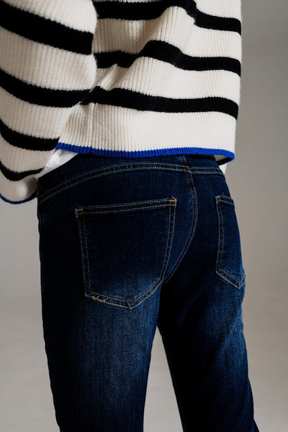 Dark wash skinny jeans with elastic elastan - Denim