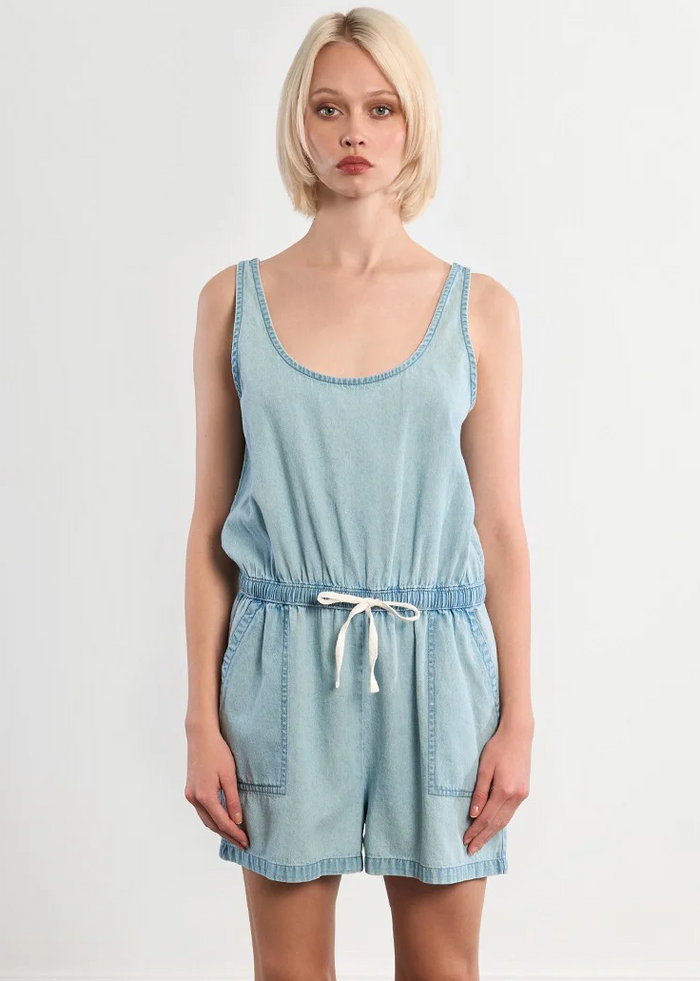Denim Blues Cotton Romper