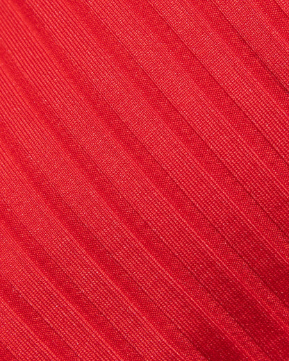 Close-up of flame-colored ribbed fabric used in the LSPACE flame Dolce Bikini Bottom.