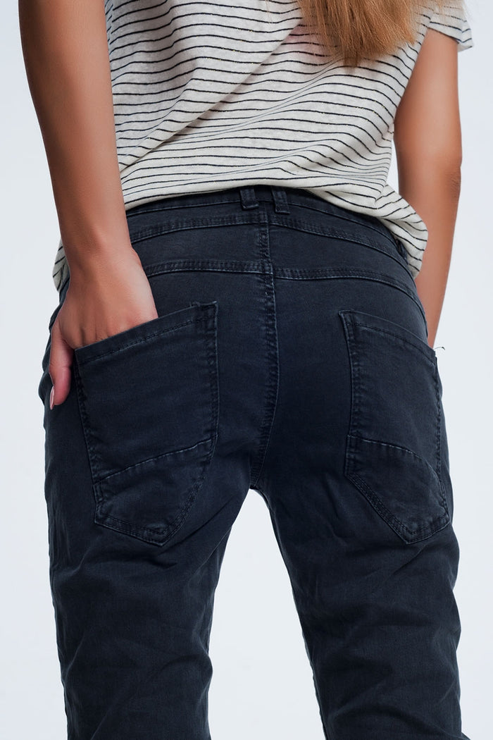 Drop crotch skinny jean in grey - Coloured Jeans