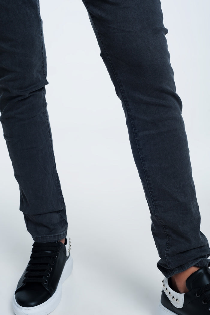 Drop crotch skinny jean in grey - Coloured Jeans