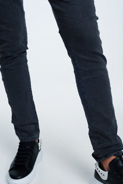 Drop crotch skinny jean in grey - Coloured Jeans