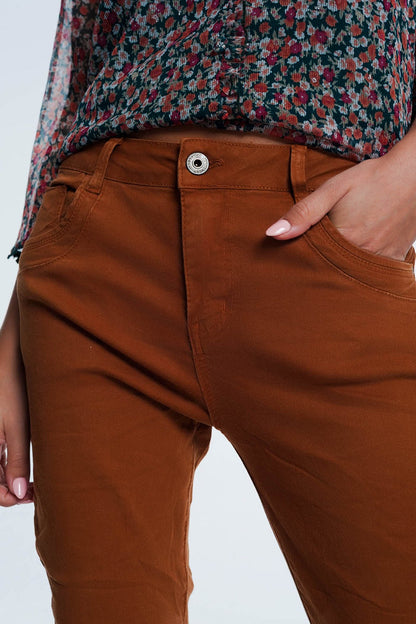 Drop crotch skinny jean in Orange - Coloured Jeans