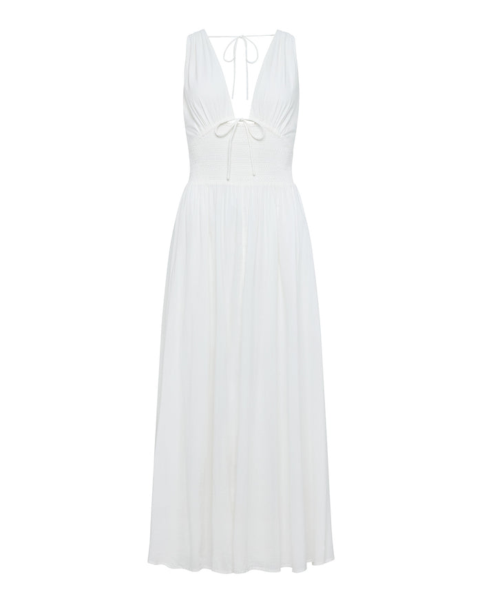 LSPACE Emmaline maxi dress in cream, off-model flat lay.