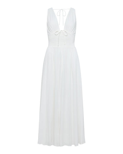 LSPACE Emmaline maxi dress in cream, off-model flat lay.