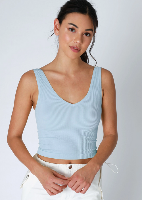 light baby blue every day ribbed tank niki biki