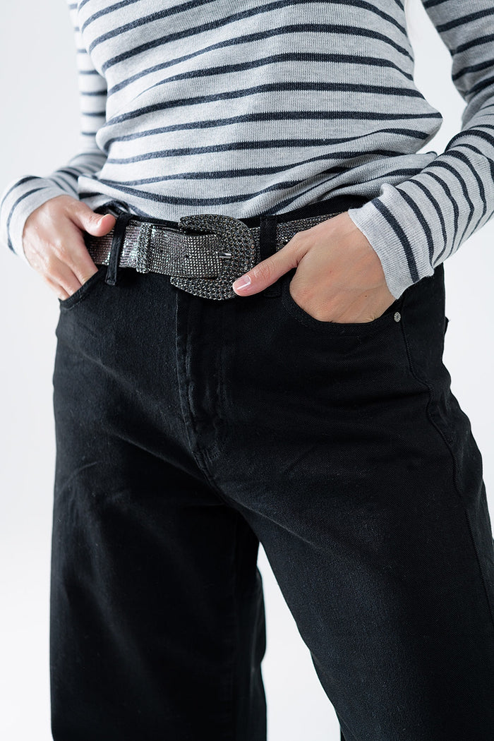 Extra wide leg trousers in black - Coloured Jeans