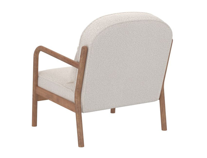 Fani Accent Chair - White Boucle and Walnut - Windsorchrome