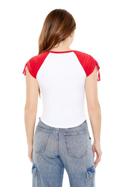 Feel The Power Graphic Raglan Tee