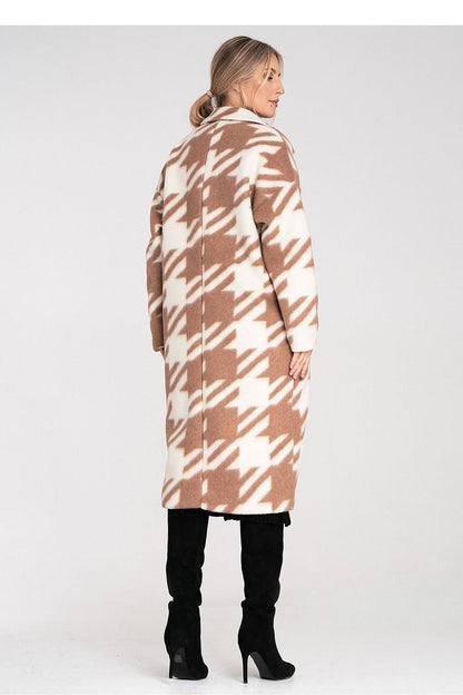 Figl Oversized Checked Wool Coat for Women - Coats and Jackets