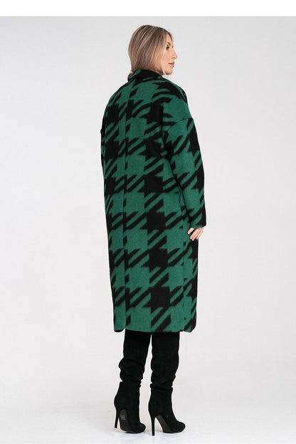 Figl Oversized Checked Wool Coat for Women - Coats and Jackets