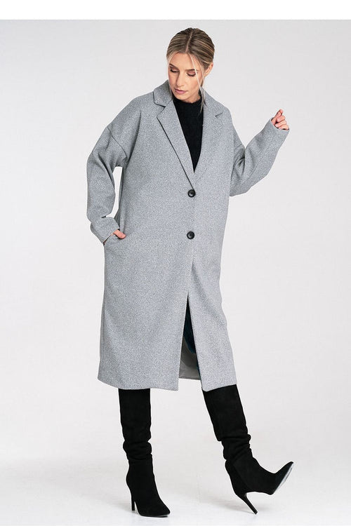 Figl Oversized Lightweight Coat for Women grey one-size-fits-all - Coats and Jackets